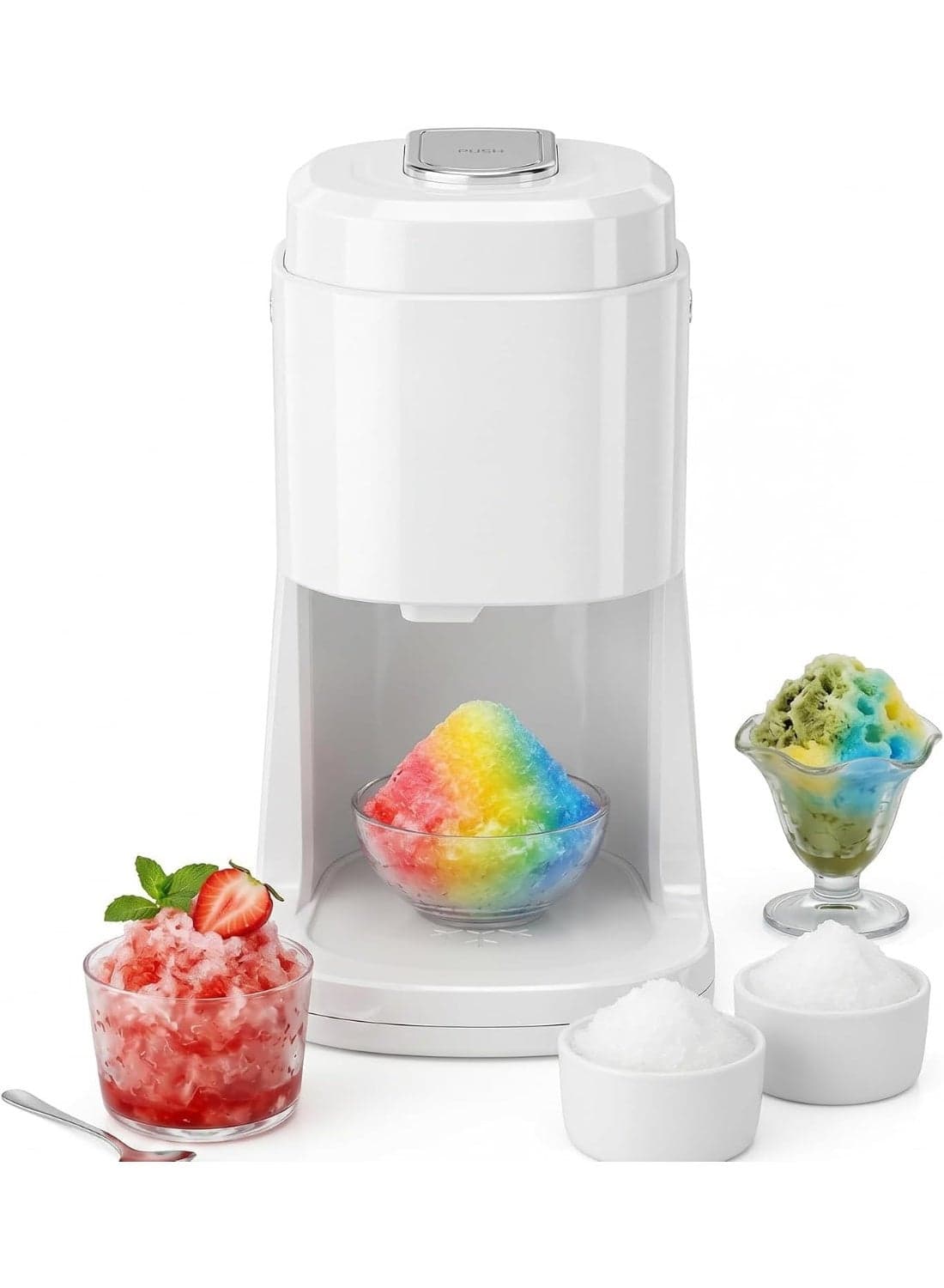 Electric Shaved Ice Machine, Professional Snow Cone Maker with Adjustable Thickness Settings, High-Efficiency 135W Motor, Portable Ice Crusher for Fluffy Ice & Slushies, Includes 2 Ice Molds