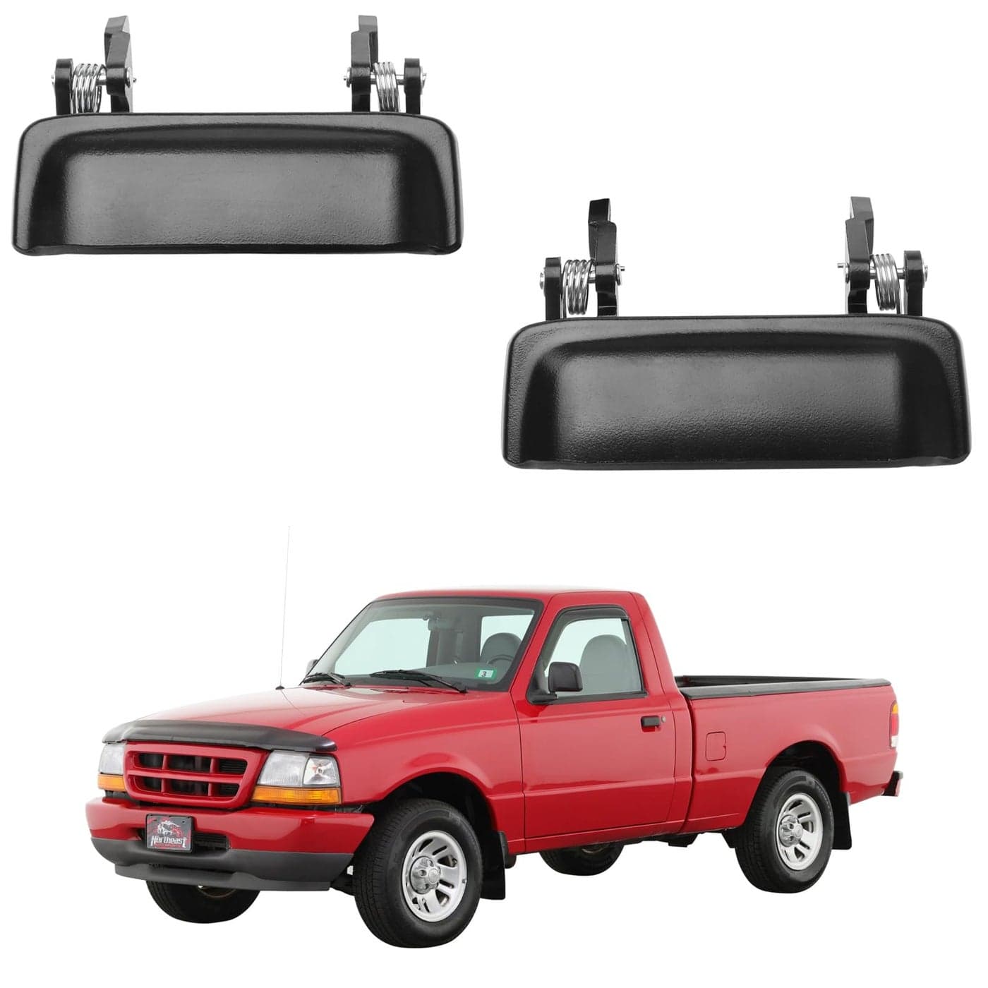 All Metal Exterior Door Handle Set Compatible with 19982011 Ford Ranger 0110 Mazda B2300 B3000 B4000 Front Outside Left Driver Right Passenger Side Replaces 2L5Z1022404BAA Outer Handle