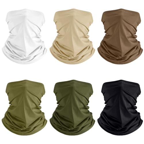 Geyoga 6 Pieces Summer UV Protection Cooling Neck Gaiter Face Clothing Neck Gaiter Mask Scarf Sunscreen Breathable Bandana(Elegant Colors)