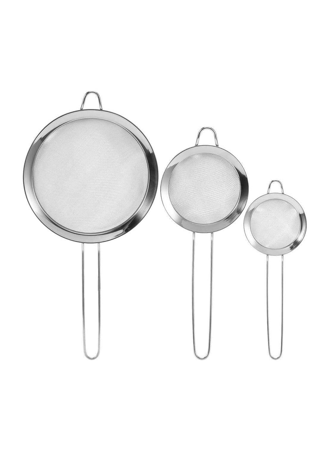 3 Pcs Mesh Stainless Steel Strainers Dense Mesh Colander Food Strainer Sifter