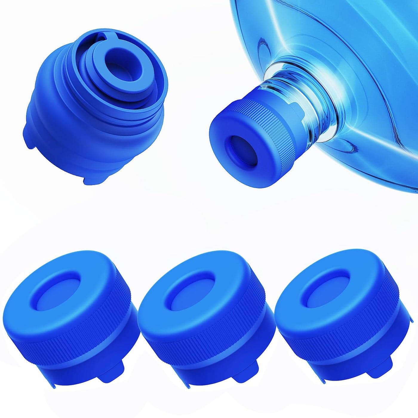 UpgradedMorsatie Reusable 3 5 Gallon Water Jug Cap No Leaking Popping Open Food Grade Silicone Replacement Cap for 55mm StandardScrewCrown Top Water Bottle Water Pump Dispenser 3Pcs