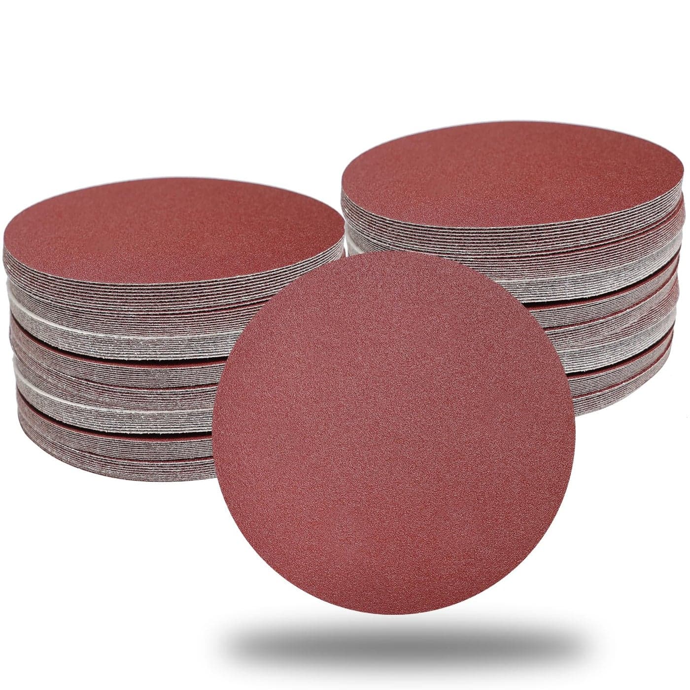 Tonmp 100 PCS 6 Inch No Hole Hook and Loop Sanding Disc Set 60 80 120 240 400 Grit Sandpaper 6 Aluminum Oxide Sander Paper for Random Orbit Sanders