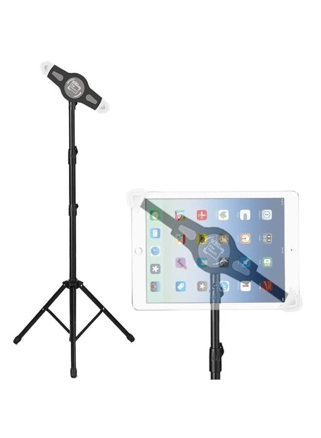 Tripod Stand Height Adjustable iPad Stand Floor Tablet Holder Stand with 360 Degree Rotating Tablet Mount for Ipad 7-12 Inch