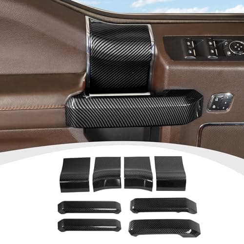 RAZPOY for F150 Inner Door Handles Covers & Door Handle Panel Trim Compatible with 2015-2020 Ford F150 Carbon Fiber Interior Accessories
