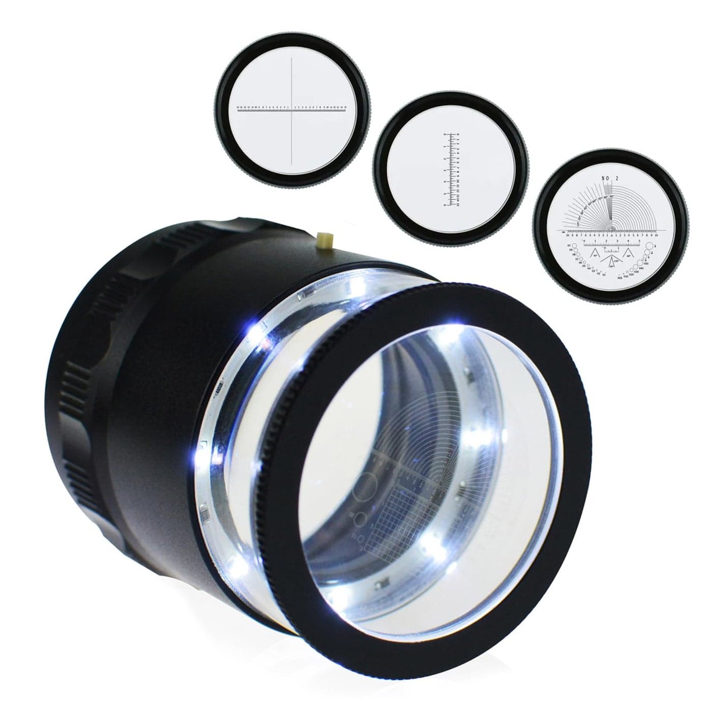 Jewelers Loupe 10X Magnification Magnifier with 8 LED Lights and 4 Glass Scale Lens Jewelry Loupe Magnifier 0985mm Field of View Illuminated Jewelers Loop for Gems Coins Stamps Watches