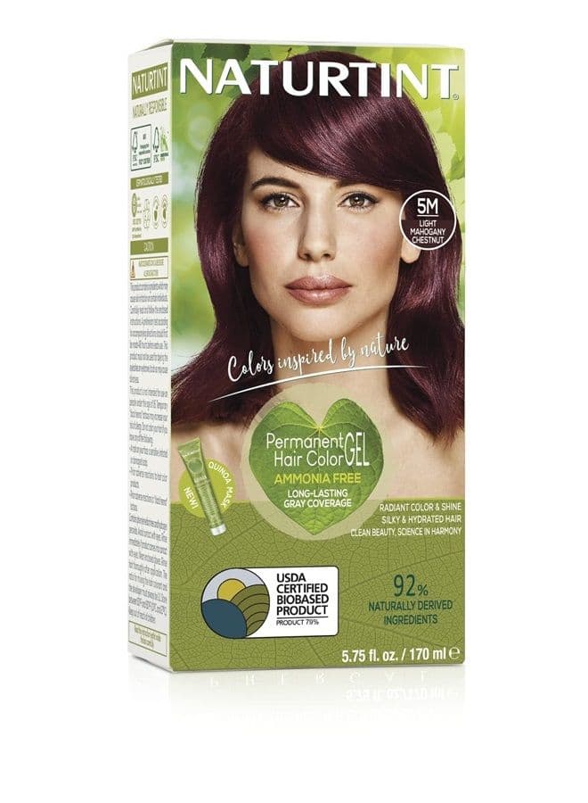 Permanent Hair Color 5M Light Mahogany Chestnut (Pack of 1), Ammonia Free, Vegan, Cruelty Free, up to 100% Gray Coverage, Long Lasting Results