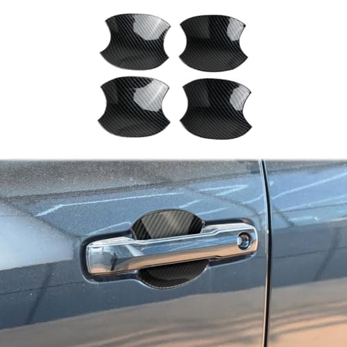 Fewshaw Carbon Fiber Side Door Handles Bowl Trim Cover for Toyota Tundra 2022 Sequoia 2023 Tacoma 2024 4Runner 2025