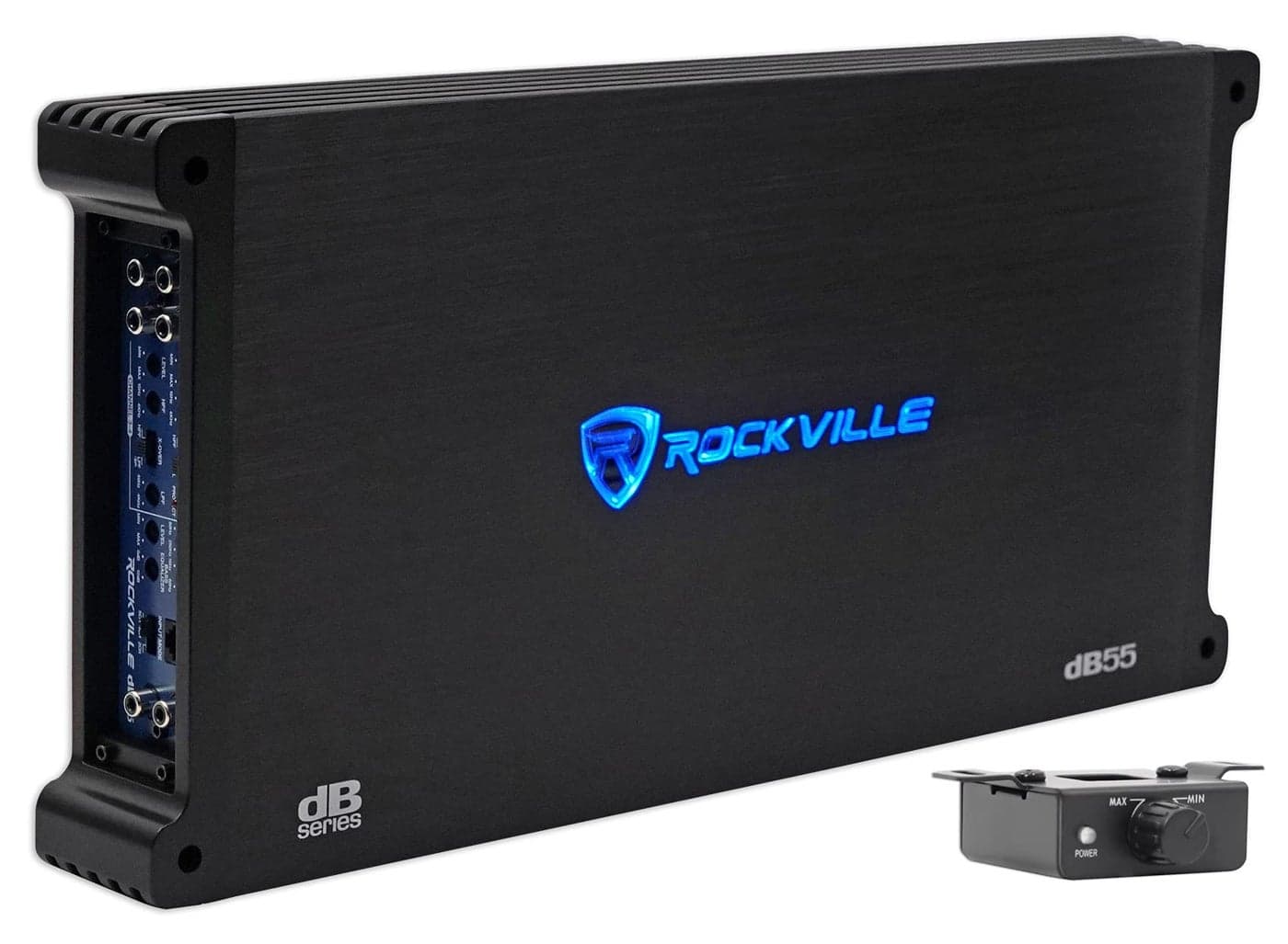 Rockville dB55 4000W 5Channel 2Ohm Car Amplifier HighSpeed MOSFET Adjustable Crossover LED Remote Sub Control Perfect for Car Audio and Subs