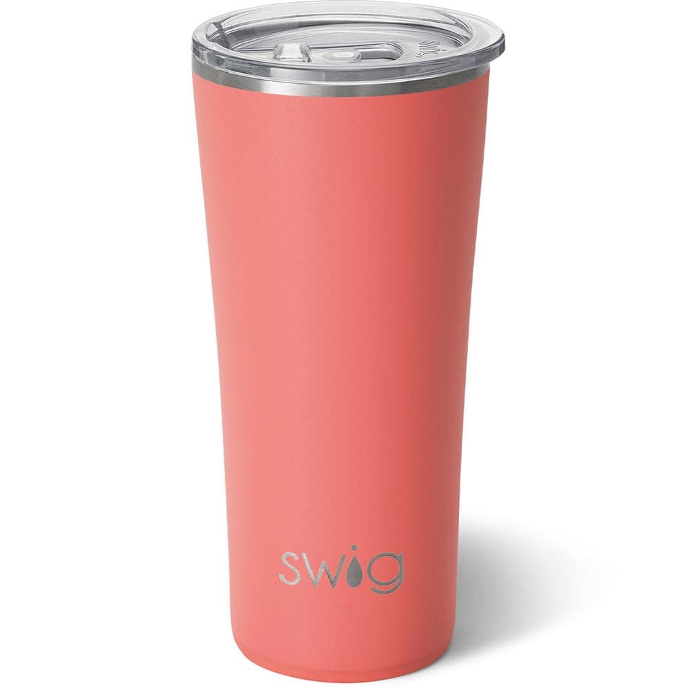 Swig Life 22oz Insulated Tumbler Travel Coffee Tumbler with Lid Cup Holder Friendly Travel Coffee Mug Stainless Steel Coral