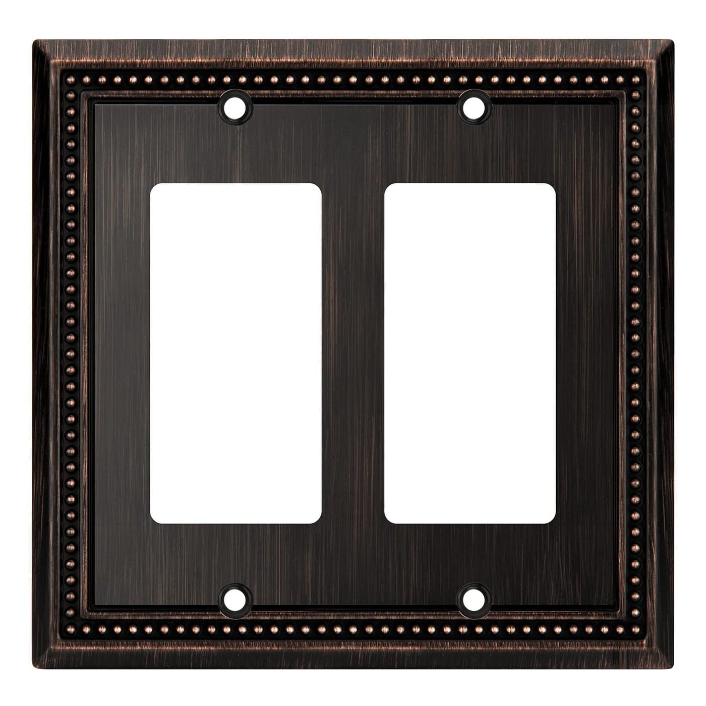 Henne Bery Sunken Pearls Heavy Duty Decorative Wall Plate Switch Plate Outlet Cover Double Decorator Aged Bronze