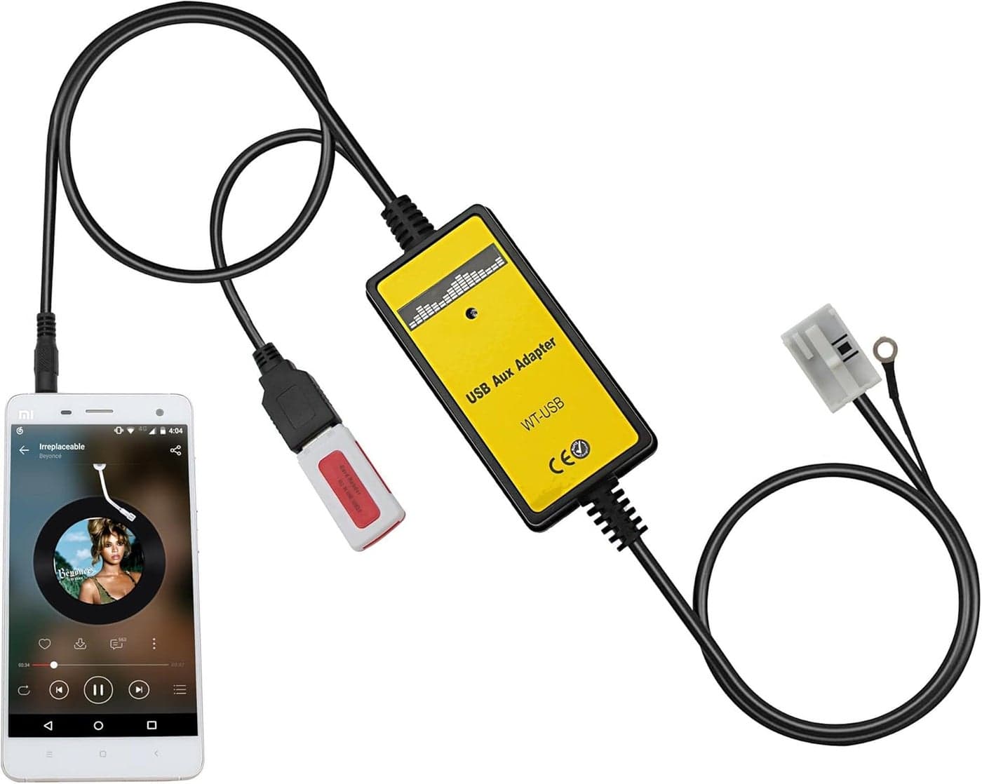 Yomikoo Aux Adapter for VW and Skoda Vehicles - USB MP3 Player Interface with 3.5mm AUX