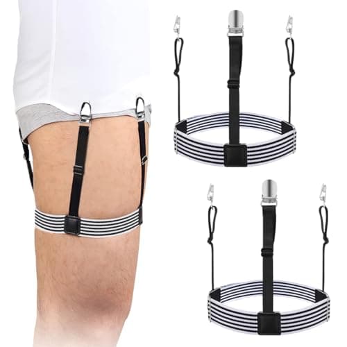 GUSTAVE® Shirt Stays for Men, Shirt Holder for Men, Tucker Belt Formal Mens Garters for Suits, Adjustable Invisible Clip (1 Pairs)
