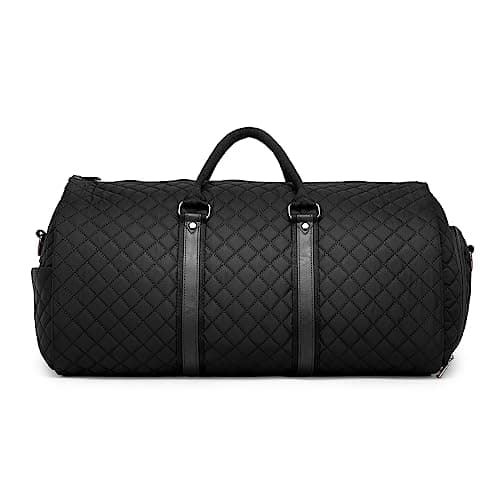 Convertible Carry on Garment Bag,Garment Duffle Bags for Hanging Clothes - 2 in 1 Hanging Suitcase Suit Travel Bags Weekend Flight Bag with Shoe Pouch for Men Women Black