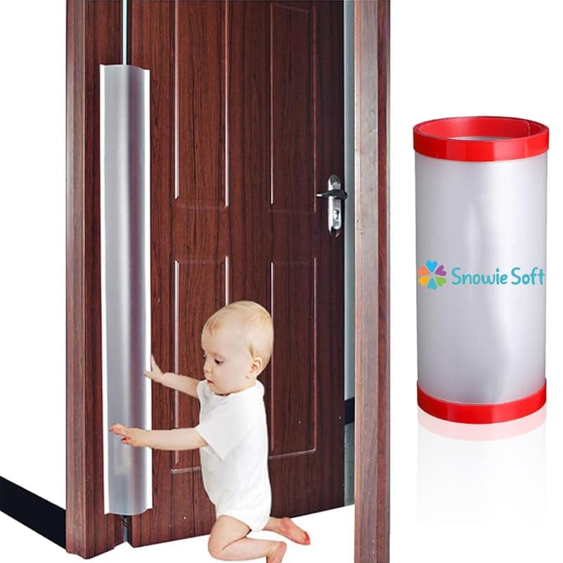 SNOWIE SOFT® 1.2m Baby Finger Pinch Guard, Self-Adhesive Hinge Cover Strip, Frosted PP Protector for Baby Safety, Door Proofing Finger Protector,multicolor, Pack of 1