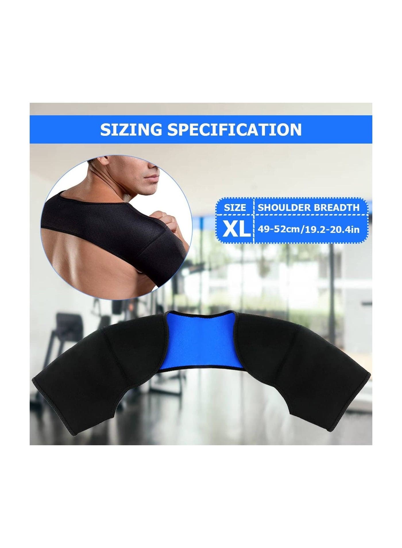 Double Shoulder Brace, Warm Support Protector, Strap for Sleeping Outdoor Lifting Sports, Relieve Chronic Tendinitis Pain, Breathable Sports Protective Gear (XL)