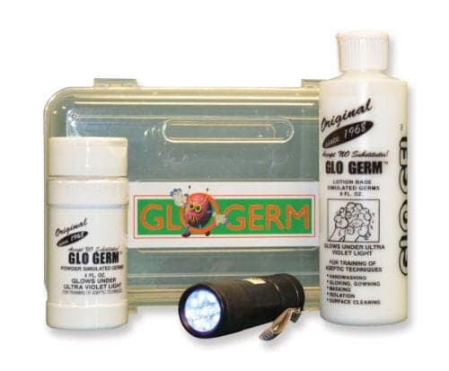 GLO GERM Experiment Kit 8 Ounce Gel 19 Ounce Powder
