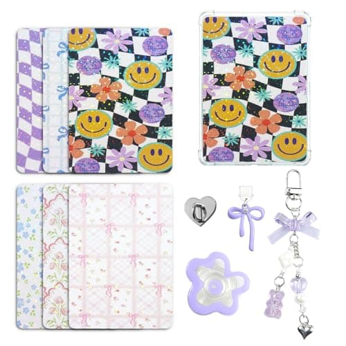 JINGSEN Cute Case Insert Cards Set for Kindle6 BookThemed Designs with Charms Set for Kindle and USBC Dust Plugsfor 11th12th Generation68 x 48 inchesMulticolor