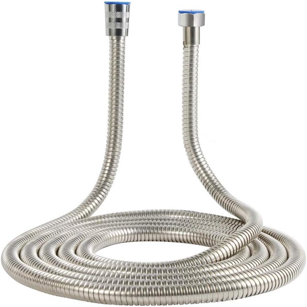 Upgraded 121Inch Stainless Steel Handheld Shower Hose ExplosionProof Stainless Steel Woven Inner Pipe Hose with Brass Nut and Brass Insert