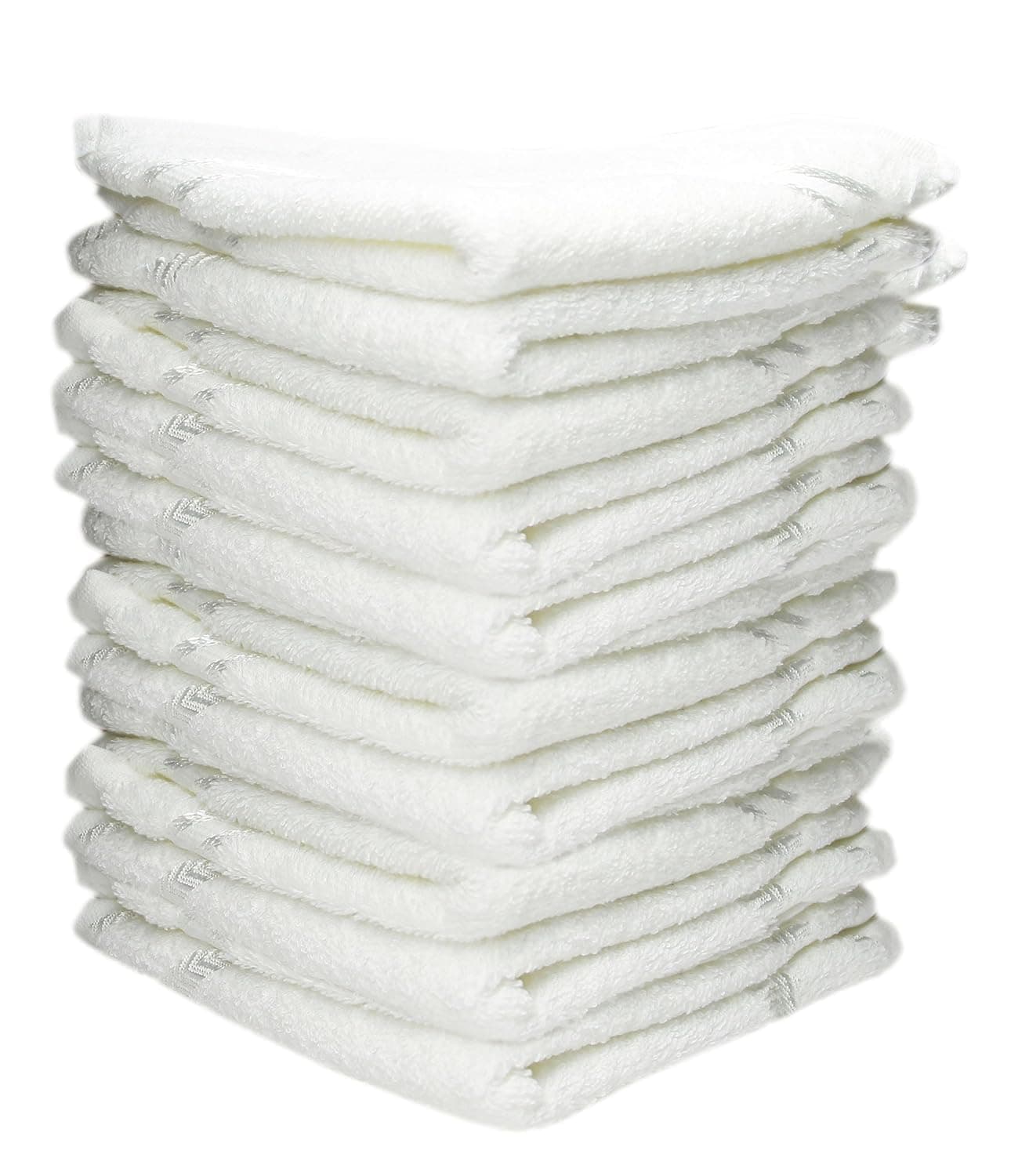 Space Fly 500 GSM White Cotton Face Towels Set | 10x10 Inches Soft & Absorbent Face Napkins for Daily Use | Multipurpose Small Towel Pack for Face Wash, Baby Care, Travel | Set of 12