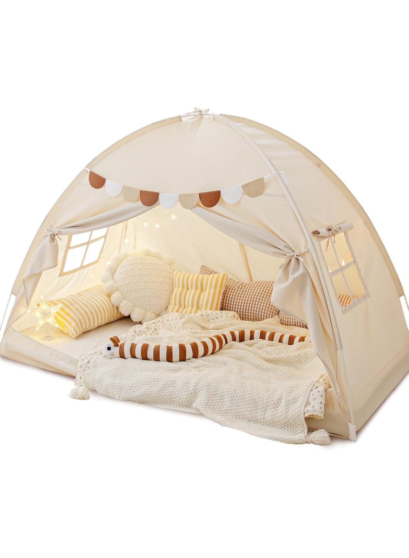 Full Size Bed Tent for Kids Girls Bed Tent Canopy Dream Playhouse Privacy Space Sleeping Tent Toddler Large Floor Play Tent for Girl and Boy Birthday Children‘s Gift