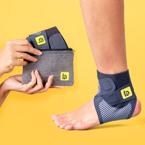 betterhood Premium Ankle Support (1 Piece, Large, UK 8–11) | ZeroBulk Design for Gym, Sports, Day-long Use | Ankle Straps for Men, Women for Sprains, Plantar Fasciitis | Adjustable Ankle Binder Foot Band