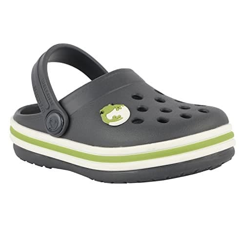 Neoz Casual Slingback Clogs for Kids with Soft Sole | Slip-On Breathable, Lightweight | Comfortable & Durable | Stylish Indoor & Outdoor Sandals Clogs for Kids, K-BEACH-CARBON-MINT_5