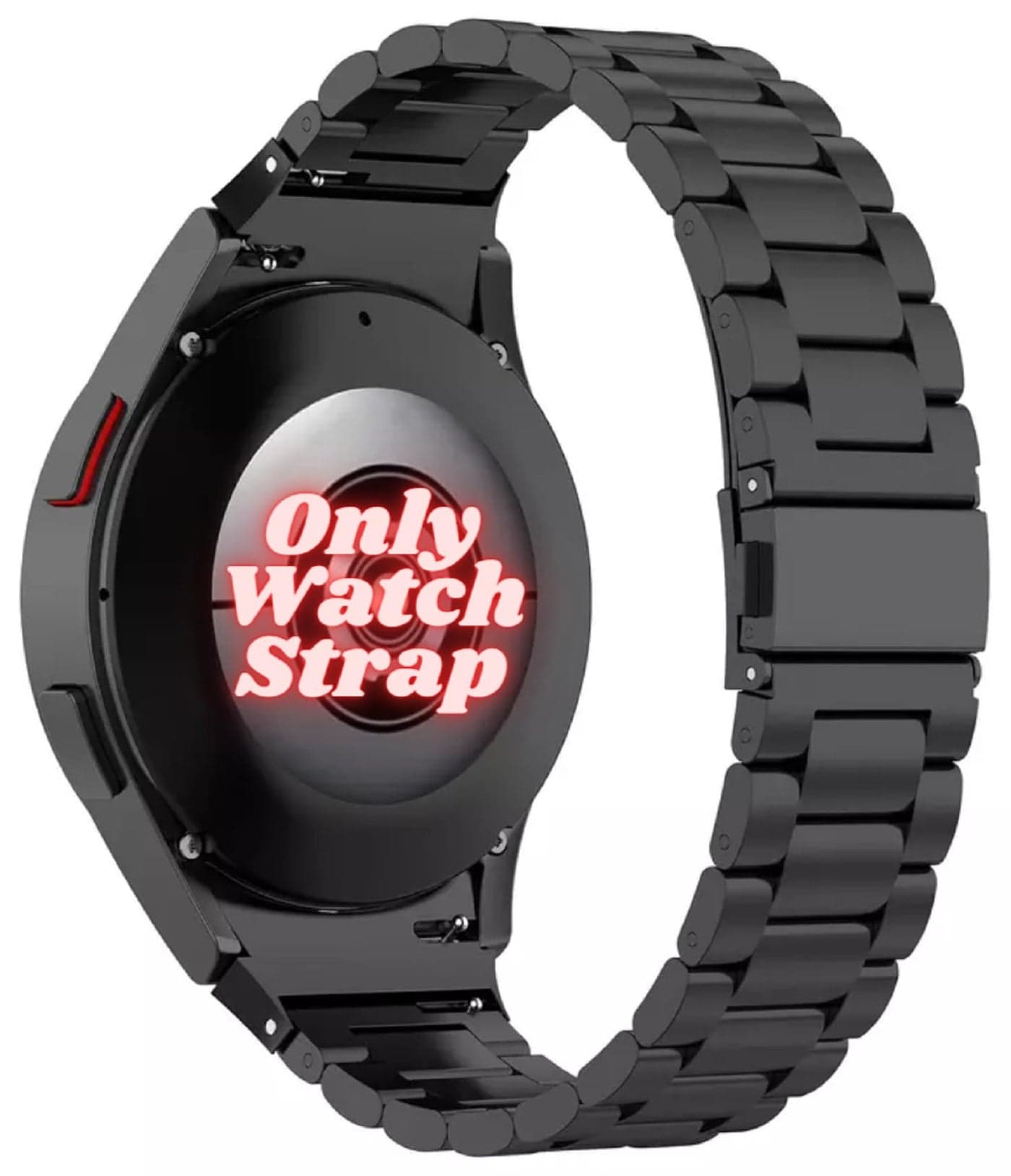 PEFKO PSS32 20MM Heavy Stainless Steel Metal Bands Compatible For Samsung Galaxy Watch 4 & Galaxy 5 44mm 40mm / Watch 5 Pro Band 45mm / Galaxy Watch 4 Classic Bands 46mm 42mm【 👉 Only Metal Watch Strap ⌚ Watch NOT Included 】 (20MM, BLACK)