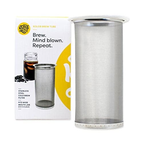 Brew Tube Cold Brew Coffee Filter – Stainless Steel Reusable Mesh for Wide Mouth Mason Jars (1–2 Quart), Airtight DIY Iced Coffee & Tea Maker