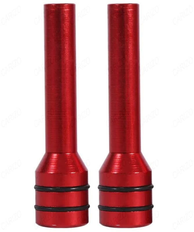 CARIZO Car Lock Knob, Aluminium Interior Door Lock Knob Pull Pins (Pack of 2) Compatible with Cars, SUVs & Truck Automobile (Colour: Red)