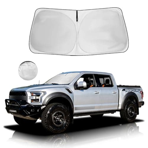 Windshield Sun Shade Custom Fit Ford F150 2021-2025 F-150 (Lariat, King Ranch, Platinum, XL XLT Limited Raptor) Truck Window Sunshade Cover Sun Visor Protector Heat Shield Pickup Accessories