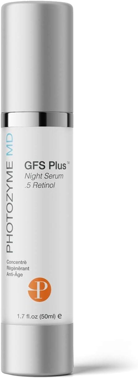 Photozyme DNA Repair Enzymes GFS Plus Facial Night Serum 05 Retinol for Aging Skin Beauty Skincare Treatment for Fine Lines Wrinkles Acne Scars UV Dark Spot Corrector Non Irritating 17