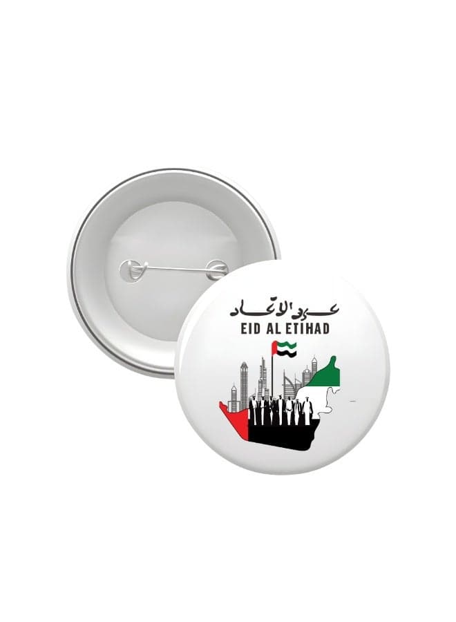 Eid Al Etihad Button Badge-Round Pinback Button Badge-Perfect For Eid Al Etihad Celebrations,School And Events-Ideal Accessory For Backpacks,Jackets,And Hats — 24 QTY