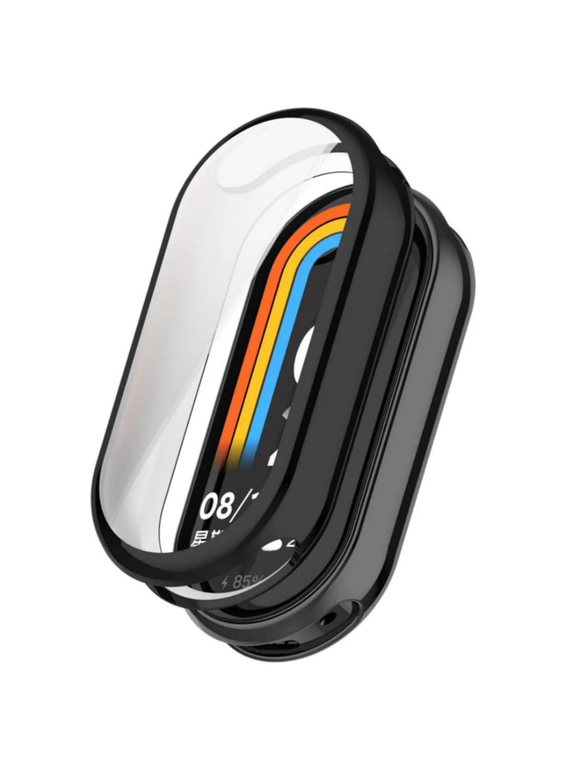 1PCS Protective Screen Film Case for Xiaomi Mi Band 8 Screen Protector Soft TPU with Sensitive Touch Control Miband 8 Accessories (Black)