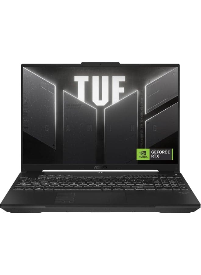 TUF F16 FX607VJ-RL029, INTEL CORE 5-210H, 8GB RAM, 512GB SSD, NVIDIA GEFORCE RTX 3050-6GB,16 INCHES FHD WINDOWS11 HOME, ENGLISH KEYBOARD, MECHA GRAY English black