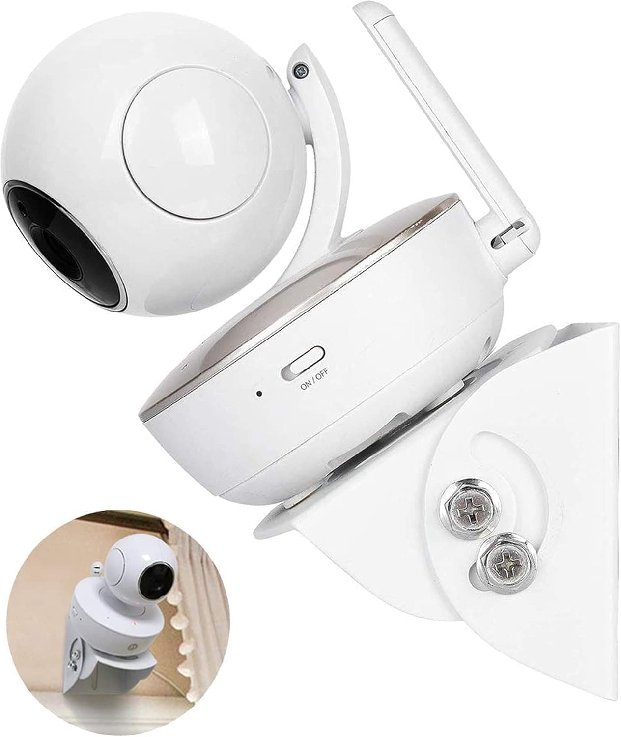 2 PackAdjustable Angle Baby Monitor Wall Mount for Motorola Arlo Infant Optics DXR8 HelloBaby Hellobaby Babysense Monitor Camera Perfect Angle and Easy to Install Camera Not Included