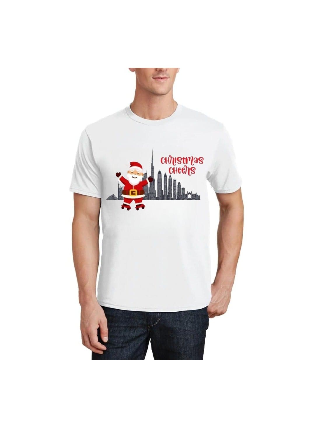 Christmas Santa Tshirt For Men-Adults Celebrations Tshirt–Round Neck And Short Sleeve Cotton Tshirt,Everyday Wear