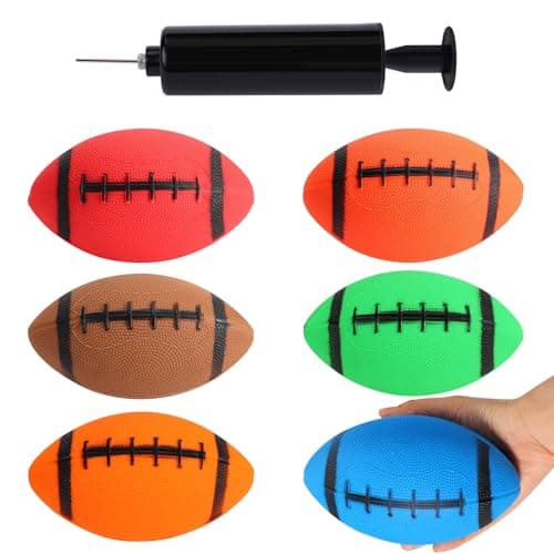 Shindel 6PCS Mini Inflatable Football 63 inch Waterproof Footballs Toys for Kids Perfect Outdoor Indoor Games Summer Pool Beach Toy Birthday Football Lovers Party Favors