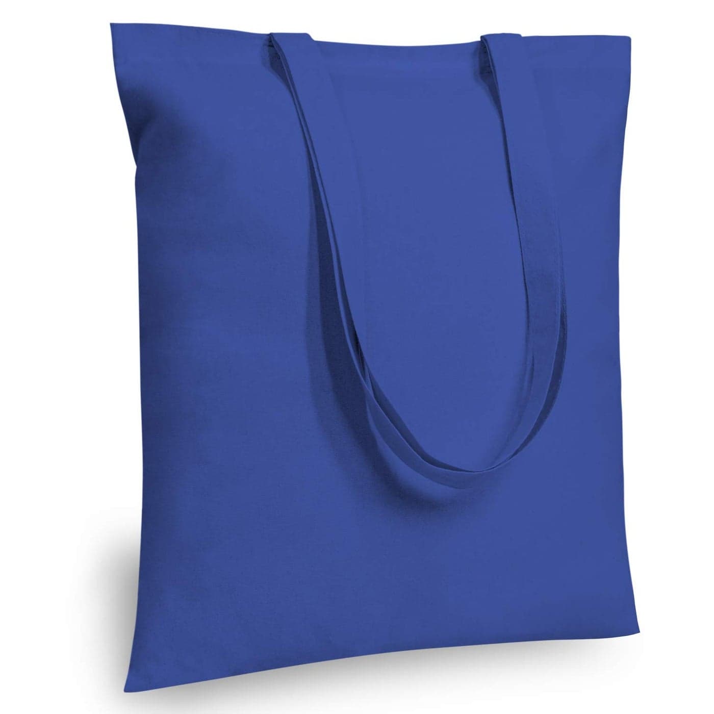 TOPDesign 12Pack Economical 16x15 Blue Cotton Tote Bag Lightweight Medium Reusable Grocery Shopping Cloth Bags Suitable for DIY Advertising Promotion Gift Activity
