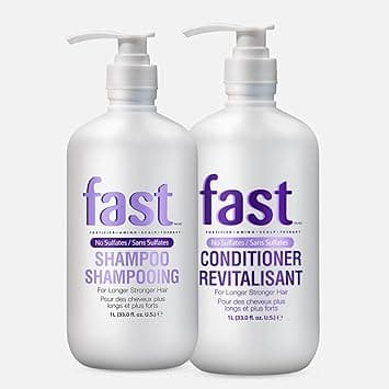 FAST Hair Growth Shampoo and Conditioner in Large Package Supercharges Growth for All Hair Types Repairs Damaged Hair Vegan SLSParabenFree 1 Month Supply 1L x2