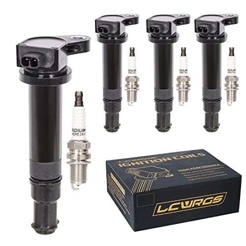 Set of 4 Ignition Coil Packs and Spark Plugs Fits for 2006 2007 2008 2009 2010 2011 Kia Rio Rio5 Rondo Hyundai Accent 1.6 L4 Replaces# UF499 C1543