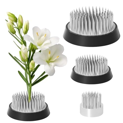 3 Pcs Floral Frog Pin Holder Round Metal Flower Frog Vase Arranger Pin Holder for Ikebana Home Decoration Craft DIY Flower Craft Arrangements Silver