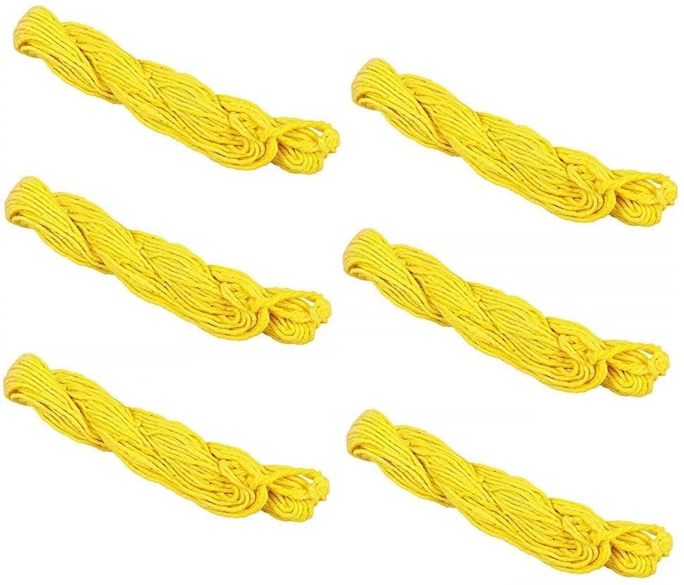 Pooja Yellow Cotton Janeu Sacred Thread Janoi Janeva Jagnopait Upanayan Sanskar Yagnopaveeth 10 Pieces for Puja Made of Pure Cotton Mota Dhaga 44106