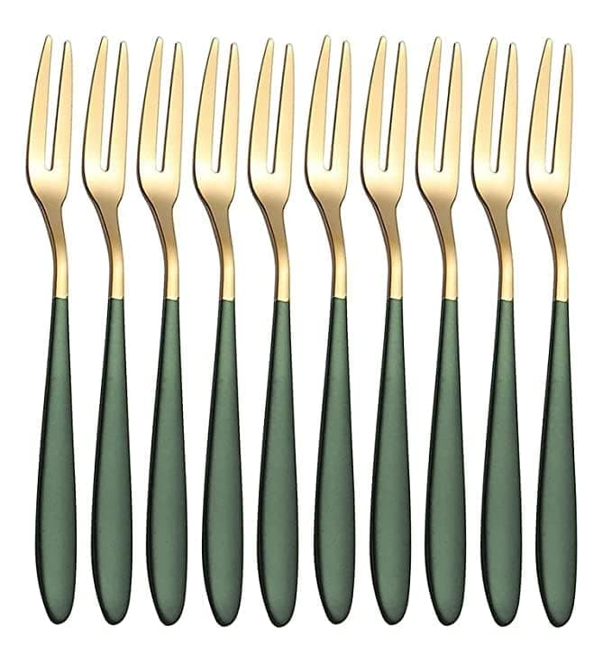 Lucci Fruit Fork Dessert Forks Salad Forks Stainless Steel Food Grade Dinner Spoon Table Spoon Tasting Appetizer Forks Portable Cocktail Salad Forks for Party Banquet 10