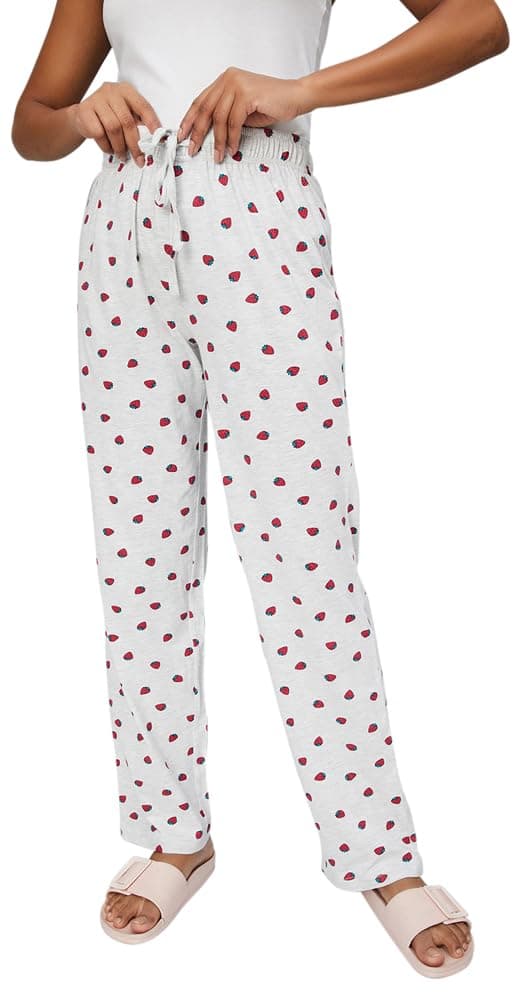 Max Women Quirky Printed Pyjamas (SP24NOOS10GREY Melange)_L