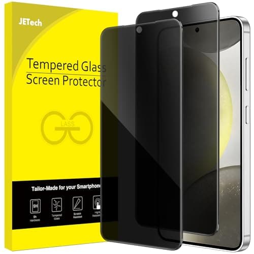 JETech Privacy Screen Protector for Samsung Galaxy S24 S24 Plus 5G 67Inch AntiSpy Tempered Glass Film Fingerprint ID Compatible 2Pack