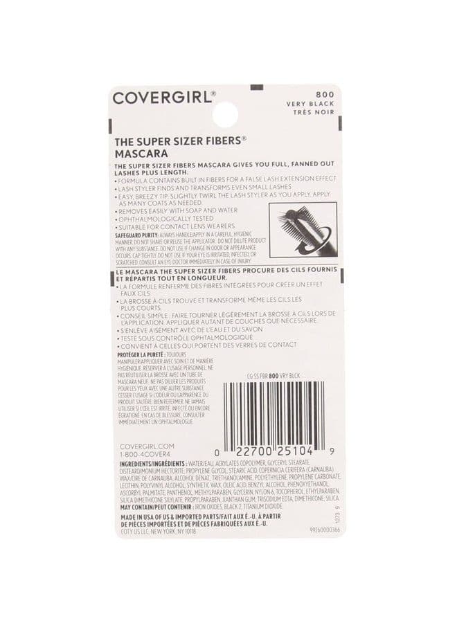 The Super Sizer Fibers Mascara, Very Black, 1 Count