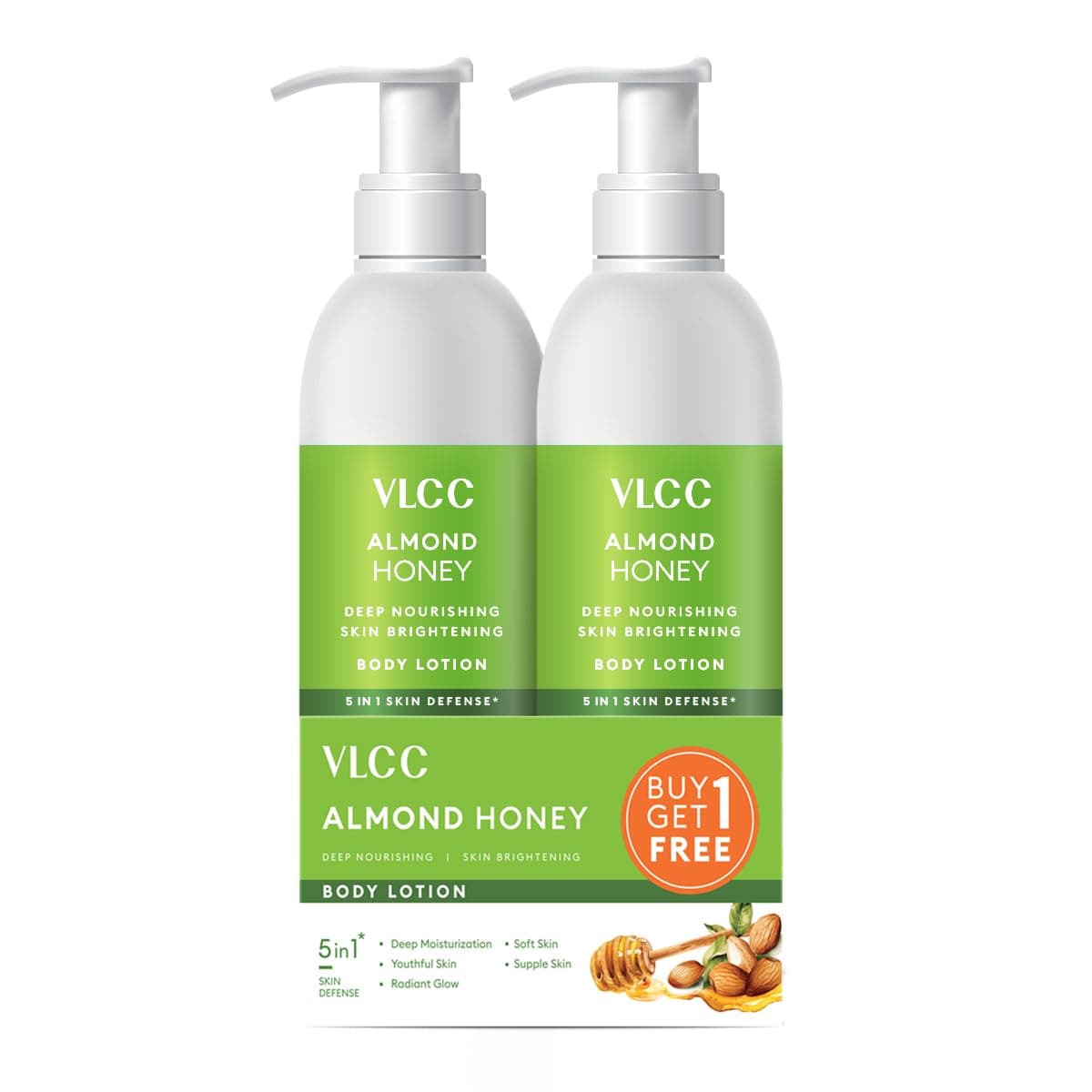 VLCC Almond Honey Body Lotion with Deep Nourishing Skin Enhancing Properties Gives Supple Moisturized Youthful Skin 1183 Fl Oz350 ml Pack of 2