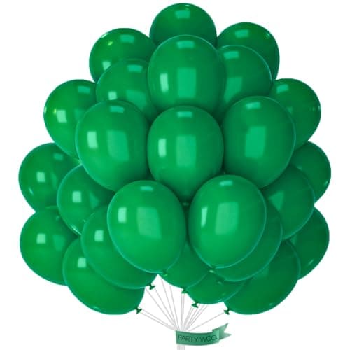 PartyWoo Dark Green Balloons 50pcs 12 Inch Emerald Hunter Forest Green Balloons for Wedding Boy Baby Shower Birthday Christmas Graduation Dinosaur Jungle Golf Theme Party Decorations GreenY56