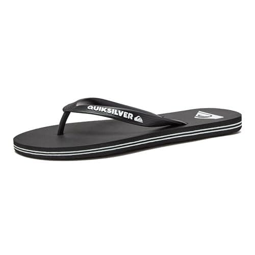 Quiksilver mens Molokai 3 Point Flip Flop Sandal, Black/Red/Green, 13 US