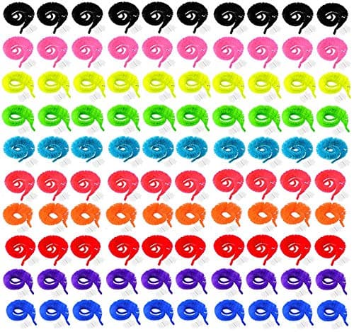 RWHXRWY 100 Pieces Magic Worms Party Supplies 10 Colors Wiggly Worms On String Twisty Fuzzy Worm for Party Supplies